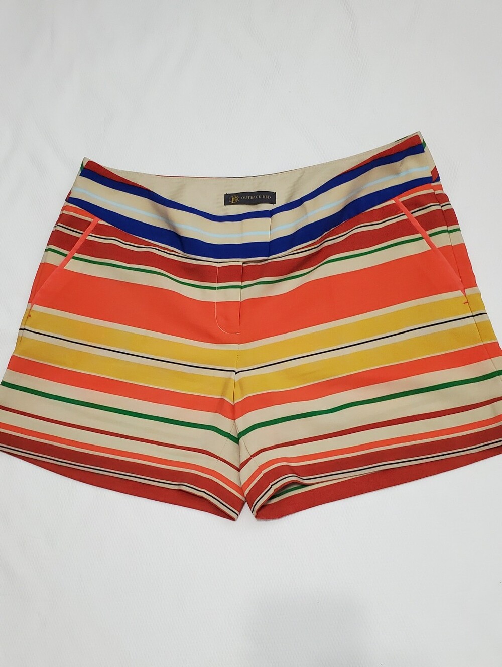 Outback Red Striped Multicolor Women's Shorts Size 10